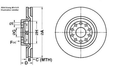 Ate тормозные диски тормозные 2szt. lancia thesis 2.0-3.2 фото №1