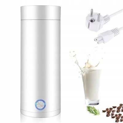 TERMOS ELEKTRYCZNY CZAJNIK PODRÓŻNY 350ML PRZENOŚNY BIAŁY NIE KAPIĄCY