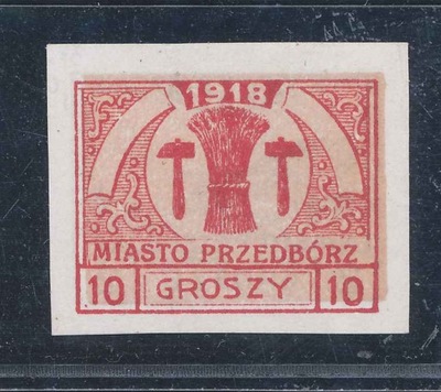 1918 PRZEDBÓRZ POCZTA MIEJSKA, PRÓBA P1 P36/P6A MK,. **