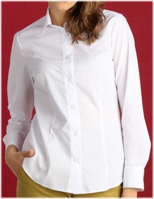 HOLI - klasyczna koszula z karczkiem biała - r. 40