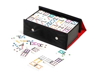 Domino kolorowe 91 klocków w etui