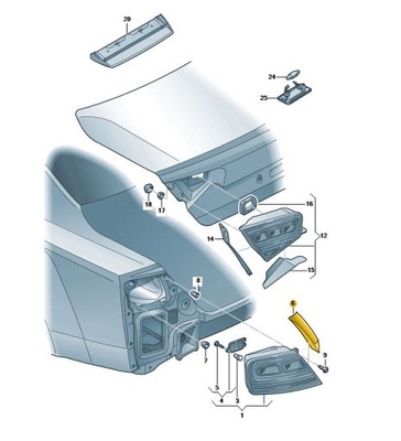 Защита свет лампы задняя zew. левая audi a8 d4 фото №1