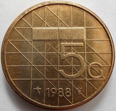 0254 - Holandia 5 guldenów, 1988