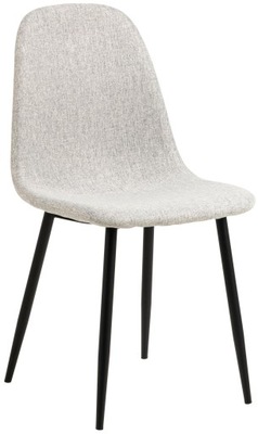 Krzesło jasnoszare nogi metalowe czarne 44x86