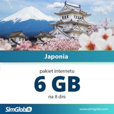 Karta do internetu Japonia 6GB na 8 dni