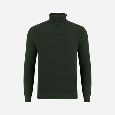 Sweter z golfem zielony bawełna PAKO LORENTE 3XL