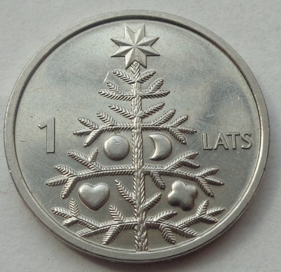 ŁOTWA - 1 Lats / Łat - 2009 - Choinka