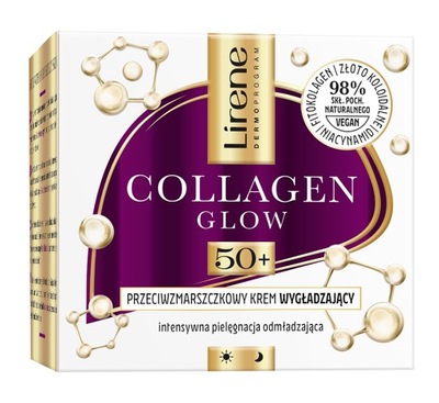 LIRENE COLLAGEN GLOW PRZECIWZMARSZCZKOWY KREM WYGŁADZAJĄCY 50+