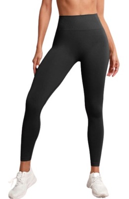 SHEIN LEGGINSY SPORTOWE DOPASOWANE CZARNE M 1VWB