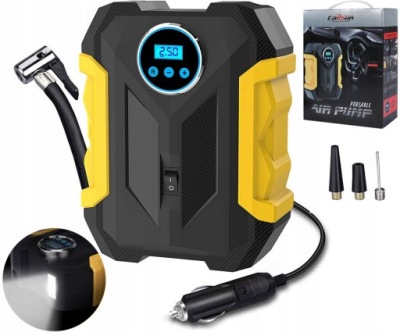 KOMPRESOR SAMOCHODOWY POMPKA ELEKTRYCZNA DO KÓŁ 12V LED LCD