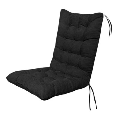 Poduszka na krzesło do jadalni z wysokim oparciem, miękka, wygodna poduszka na fotel bujany, czarna