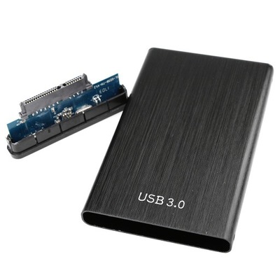 Czarna, przenośna obudowa zewnętrznego dysku twardego 2,5" USB 3.0