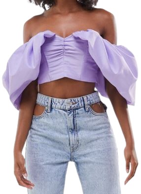 BLUZKA DAMSKA TOP Z BUFIASTYMI RĘKAWAMI BERSHKA rL