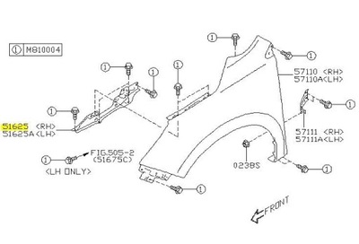 SOPORTES ALAS SUBARU FORESTER DERECHA PARTE DELANTERA 12-  