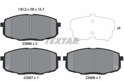 ZAPATAS DE FRENADO KIA PARTE DELANTERA CEE'D/I-30 2396601  