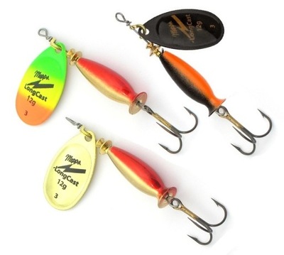 3 x MEPPS AGLIA LONG CAST Nr.3 TIGER GOLD BLACK