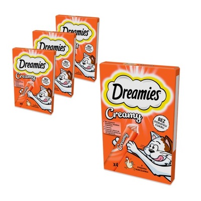 ZESTAW 4X DREAMIES CREAMY Z PYSZNYM KURCZAKIEM 4X10G