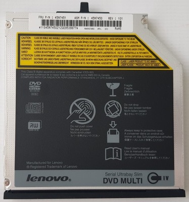 LENOVO ThinkPad T400 T410 T410i T410s T500 W500 napęd DVD-RW SATA SLIM