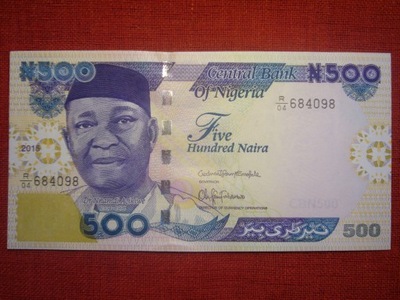 NIGERIA 500 NAIRA 2015 P-30n UNC 1 EGZ.