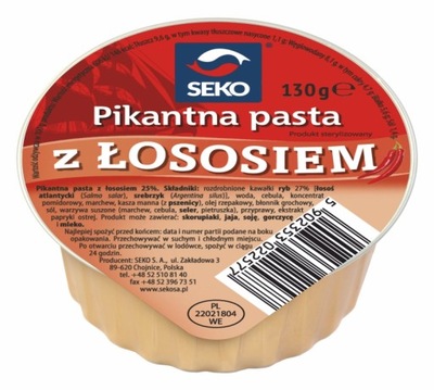 PIKANTNA PASTA Z ŁOSOSIEM 130G SEKO