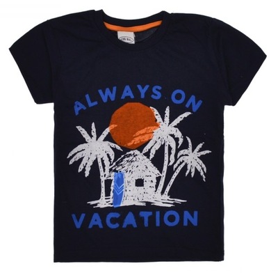 T-SHIRT bluzka KOSZULKA palmy VACATION ciemny 98