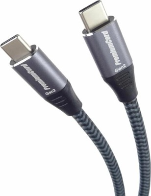 USB-C to USB-C Braided Szary 0,5 m Kabel