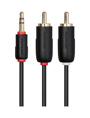 Kabel Mini JACK 3,5mm - 2x Cinch RCA 1m. TECHLINK