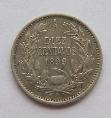 C967/ CHILE 10 CENTAVOS 1899 SREBRO