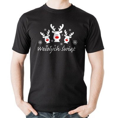 Koszulka Świąteczna z reniferem renifer prezent na Święta wesołych Świąt