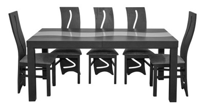 Stół rozkładany Stół z krzesłami Fala + 6xkrzesło