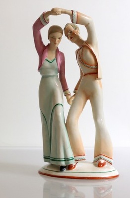 Art Deco- figurka porcelanowa tańcząca para Limbach 1919-44