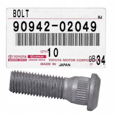 Toyota шпилька do ступиця колеса corolla camry rav4 оригінал оригінальний номер 90942-02049 фото №1