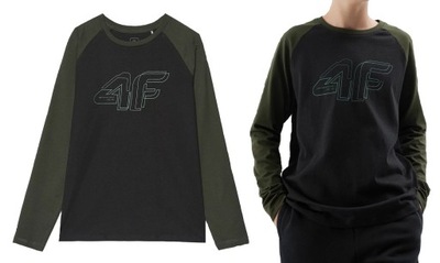 4F KOSZULKA LONGSLEEVE CHŁOPIĘCA TLONM309 KHAKI 128