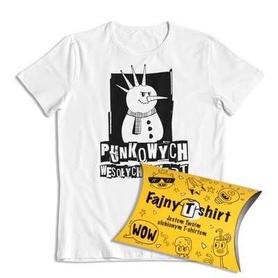 Koszulka T-shirt z nadrukiem świąteczna "Punkowych wesołych świąt" XXL