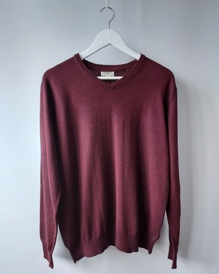 PRE END sweter v-neck 50% wełna wool XL