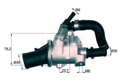 TERMOSTATO ALFA 88C 1,9 2,4 JTD 2,0JTS MAHLE  