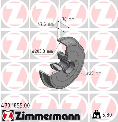 ZIMMERMANN 470.1855.00 BŪGNINIAI STABDŽIAI STABDŽIŲ 