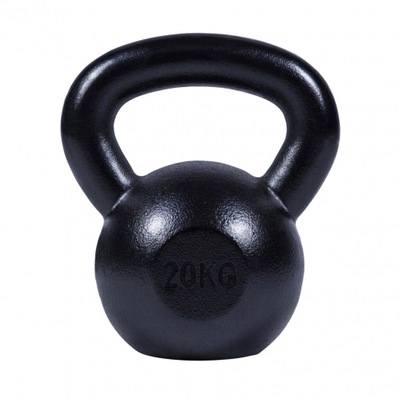 KETTLEBELL czarne ŻELIWO 20 kg KULA