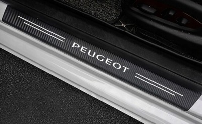 PEUGEOT naklejki ochronne na progi 4 sztuki Carbon