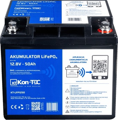 KON-TEC Akumulator LITOWY LiFePO4 12V 50Ah