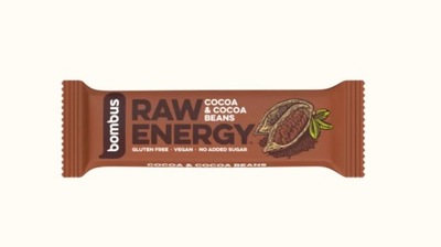 Baton Bombus Raw Energy z ziarnami kakaowca 50 g