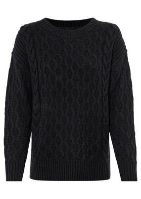 Czarny sweter warkocze SW12 NOWY 44 46 48 M5*