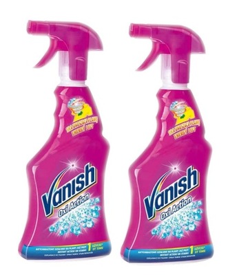 Vanish Oxi Action odplamiacz spray do tkanin kolorowych Pink 500 ml x2
