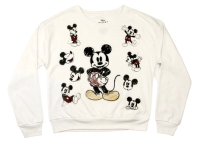 DISNEY Myszka Miki Mickey Mouse Bluza damska bez kaptura r. M HAFT biała