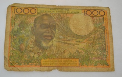 West African States T - Tongo - banknot - 1000 Frank - 1959-1962 rok