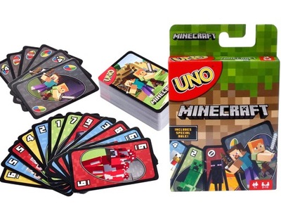 Uno Minecraft Karty 112 kart Gra Karciana Rodzinna Imprezowa