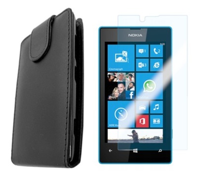 Etui do Nokia Lumia 520 Lumia 525 czarne BOOK Case Pokrowiec i SZKŁO