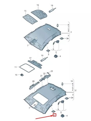Audi a7 sportback 4g rear roof microphone support 4g8867902 фото №1