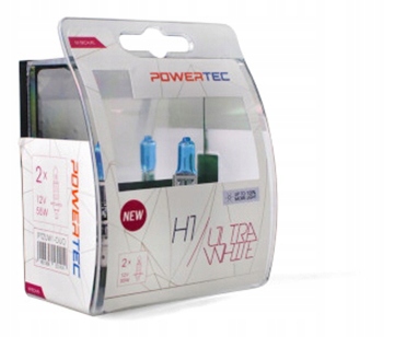 POWERTEC 12V 55W H1 ULTRA WHITE W9E35 ЛАМПОЧКИ HALO