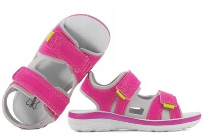 SANDAŁY DZIEWCZĘCE LETNIE BUTY DZIECIĘCE RÓŻOWE SANDAŁKI NA RZEPY BEFADO 30